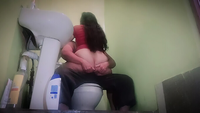 Brown-Haired Babe Gives A Deep Blowjob And Gets Fucked In The Bathroom