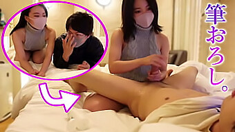 První Ruční Práce Amatérského Japonského Teenagera Vede K Stříkání A Creampie